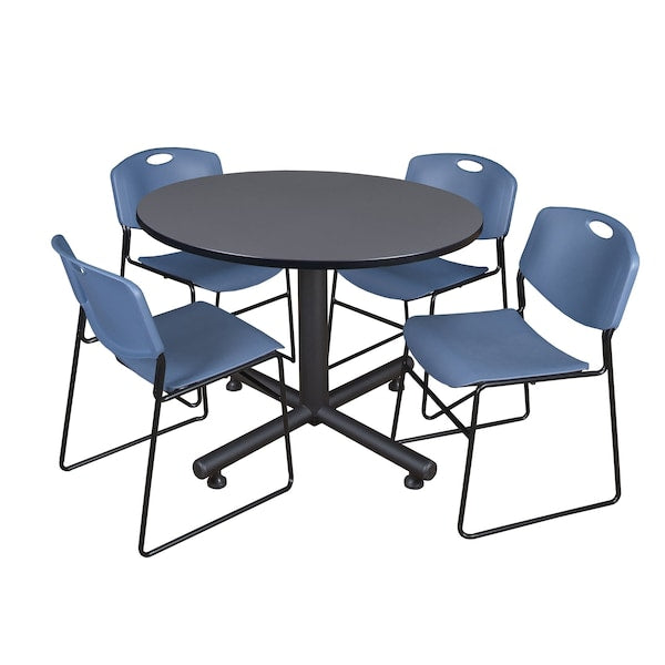 Round Tables > Breakroom Tables > Kobe Round Table & Chair Sets, 48 W, 48 L, 29 H, Grey