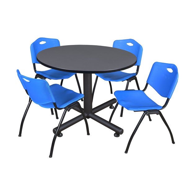 Round Tables > Breakroom Tables > Kobe Round Table & Chair Sets, 48 W, 48 L, 29 H, Grey