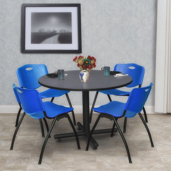 Round Tables > Breakroom Tables > Kobe Round Table & Chair Sets, 48 W, 48 L, 29 H, Grey