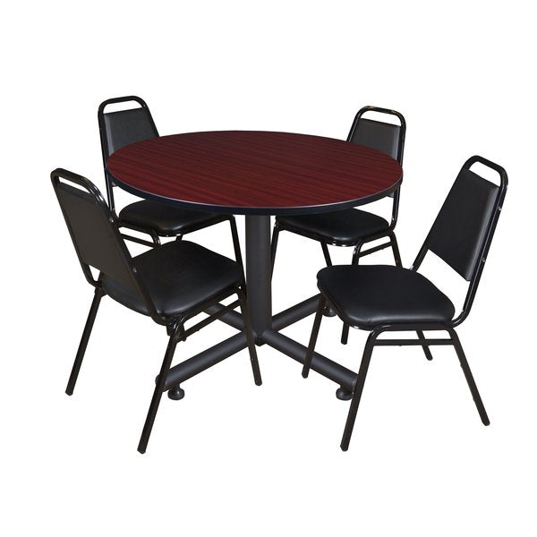 Round Tables > Breakroom Tables > Kobe Round Table & Chair Sets, 48 W, 48 L, 29 H, Mahogany