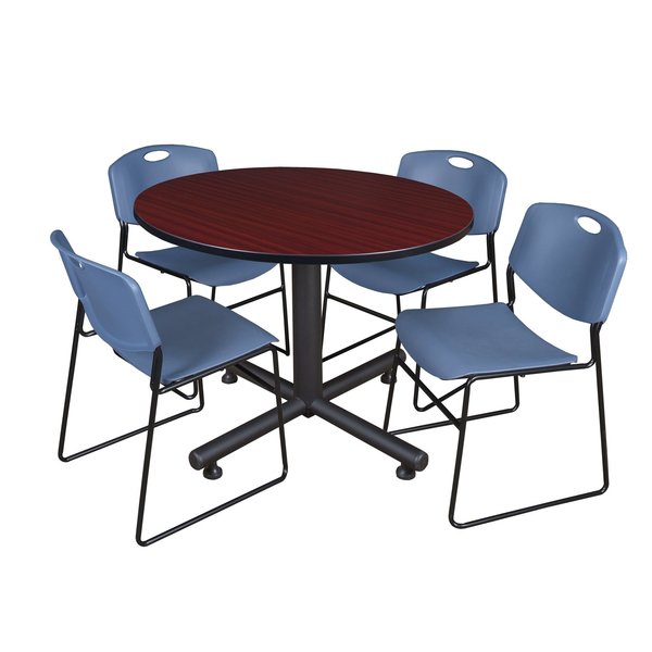 Round Tables > Breakroom Tables > Kobe Round Table & Chair Sets, 48 W, 48 L, 29 H, Mahogany