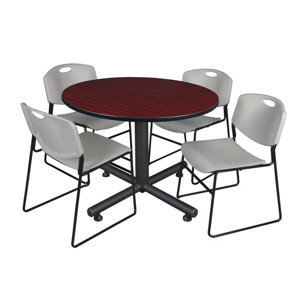 Round Tables > Breakroom Tables > Kobe Round Table & Chair Sets, 48 W, 48 L, 29 H, Mahogany