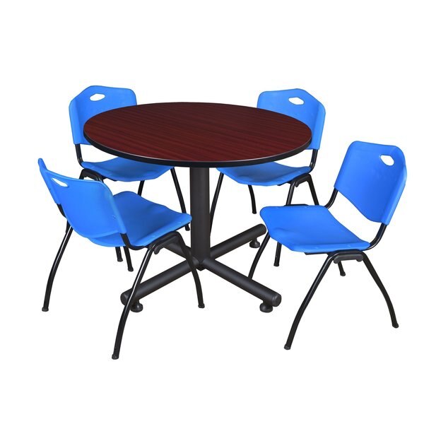 Round Tables > Breakroom Tables > Kobe Round Table & Chair Sets, 48 W, 48 L, 29 H, Mahogany