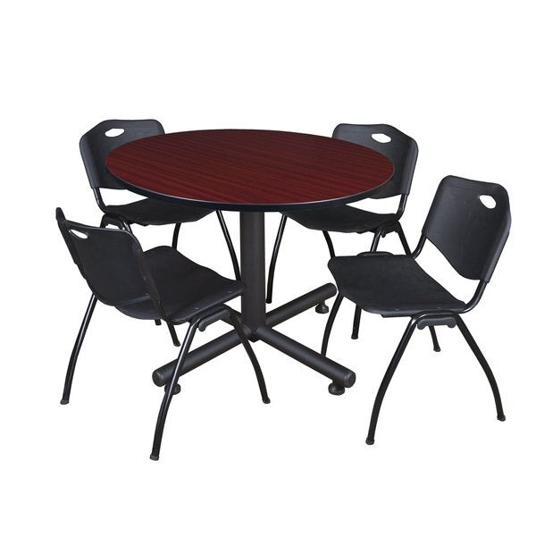 Round Tables > Breakroom Tables > Kobe Round Table & Chair Sets, 48 W, 48 L, 29 H, Mahogany
