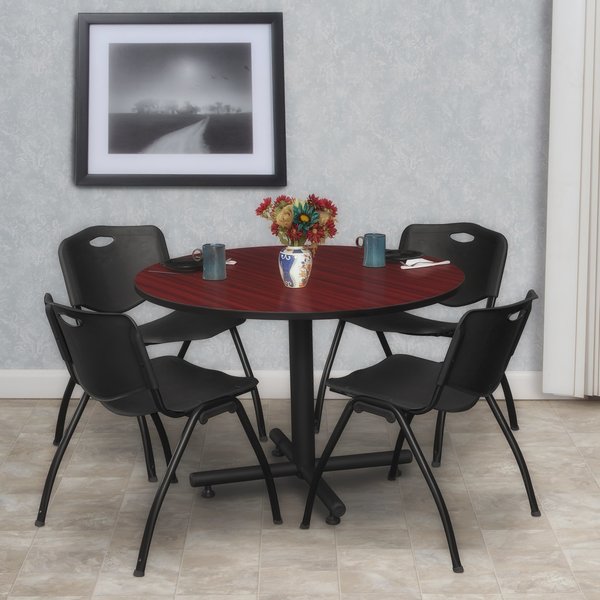 Round Tables > Breakroom Tables > Kobe Round Table & Chair Sets, 48 W, 48 L, 29 H, Mahogany