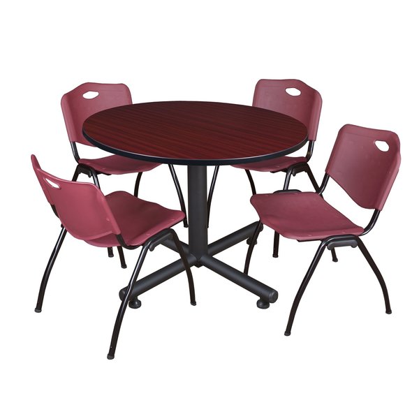 Round Tables > Breakroom Tables > Kobe Round Table & Chair Sets, 48 W, 48 L, 29 H, Mahogany