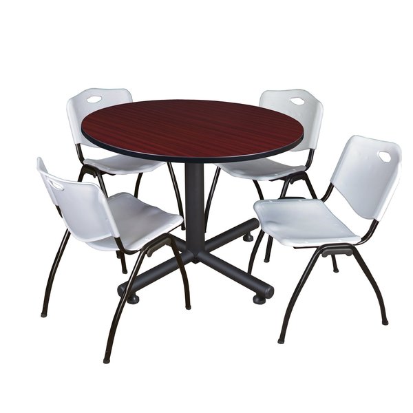 Round Tables > Breakroom Tables > Kobe Round Table & Chair Sets, 48 W, 48 L, 29 H, Mahogany