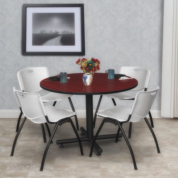 Round Tables > Breakroom Tables > Kobe Round Table & Chair Sets, 48 W, 48 L, 29 H, Mahogany