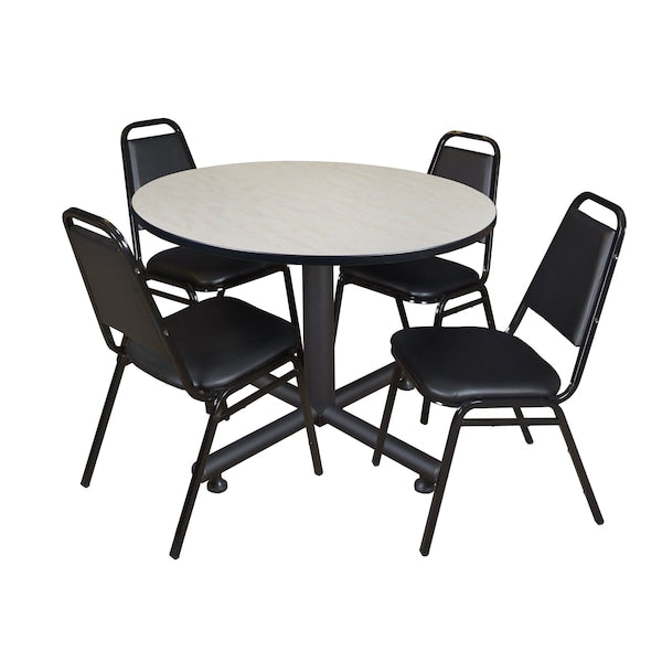 Round Tables > Breakroom Tables > Kobe Round Table & Chair Sets, 48 W, 48 L, 29 H, Maple