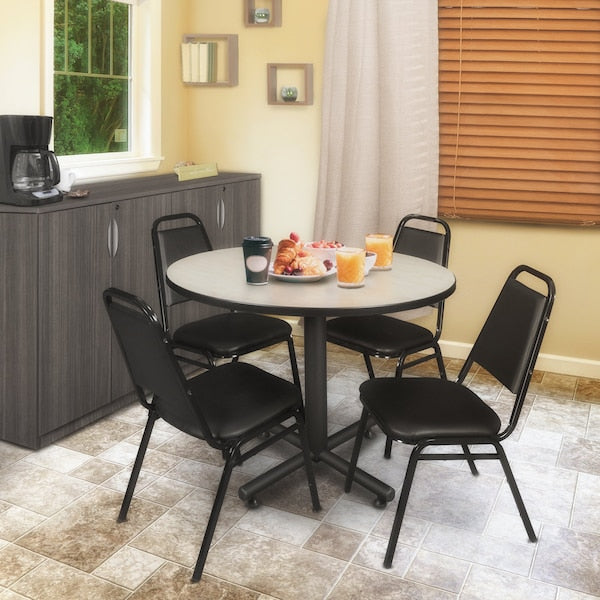 Round Tables > Breakroom Tables > Kobe Round Table & Chair Sets, 48 W, 48 L, 29 H, Maple