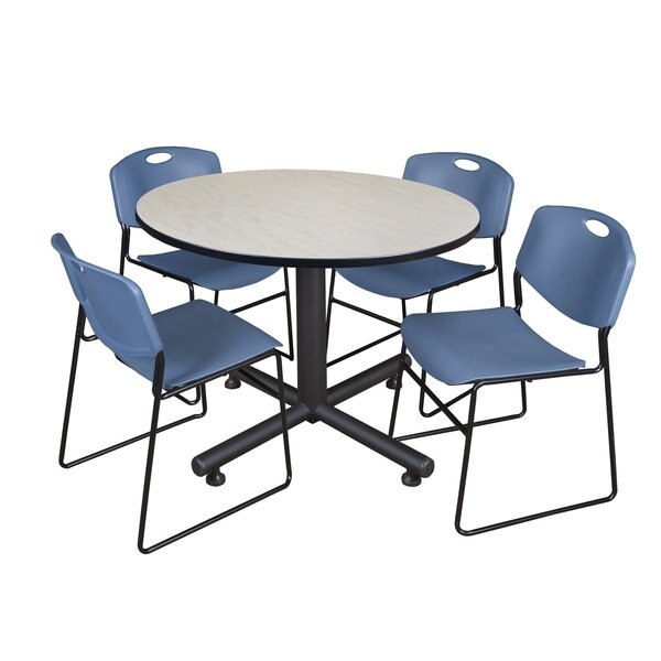 Round Tables > Breakroom Tables > Kobe Round Table & Chair Sets, 48 W, 48 L, 29 H, Maple
