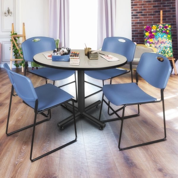 Round Tables > Breakroom Tables > Kobe Round Table & Chair Sets, 48 W, 48 L, 29 H, Maple