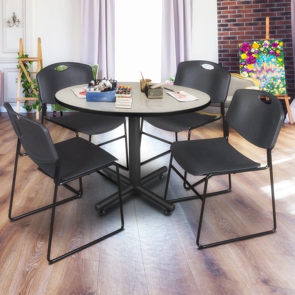 Round Tables > Breakroom Tables > Kobe Round Table & Chair Sets, 48 W, 48 L, 29 H, Maple