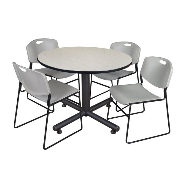 Round Tables > Breakroom Tables > Kobe Round Table & Chair Sets, 48 W, 48 L, 29 H, Maple