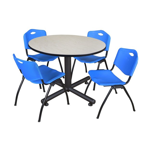 Round Tables > Breakroom Tables > Kobe Round Table & Chair Sets, 48 W, 48 L, 29 H, Maple