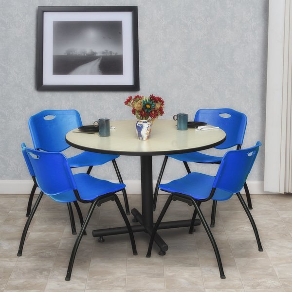 Round Tables > Breakroom Tables > Kobe Round Table & Chair Sets, 48 W, 48 L, 29 H, Maple