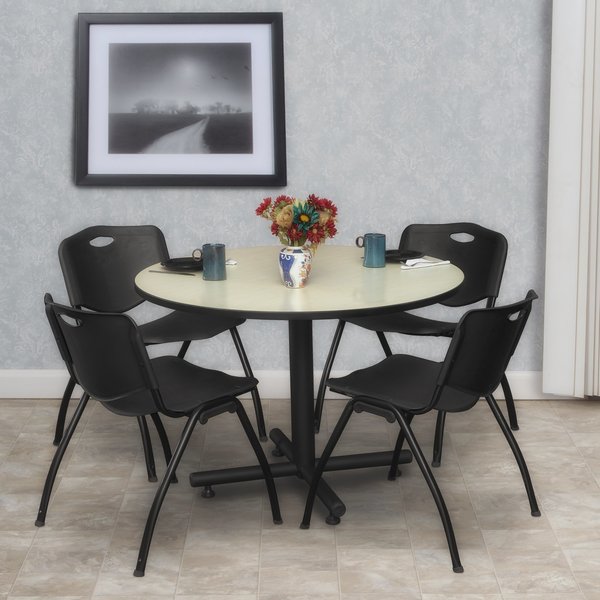 Round Tables > Breakroom Tables > Kobe Round Table & Chair Sets, 48 W, 48 L, 29 H, Maple