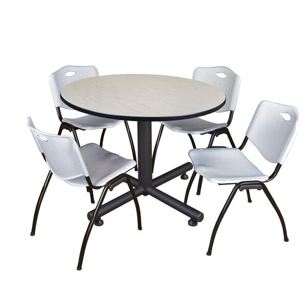 Round Tables > Breakroom Tables > Kobe Round Table & Chair Sets, 48 W, 48 L, 29 H, Maple