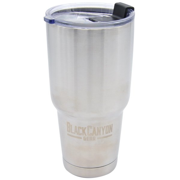 Tumbler with Flip Close Lid, Silver, 32o