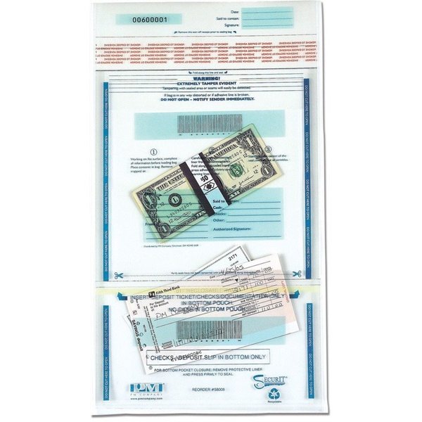 Dual Deposit Bag, Disposable, Plastic, 11