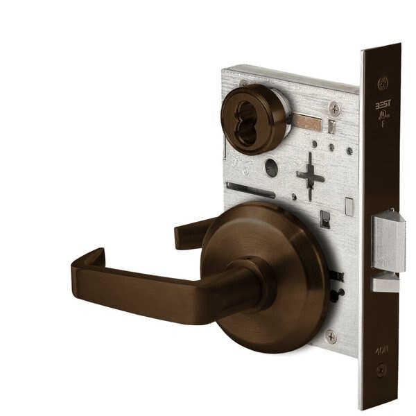 Lever Lockset, Mechanical, Storeroom, Grd.1, Required Door Thickness: 1-3/4