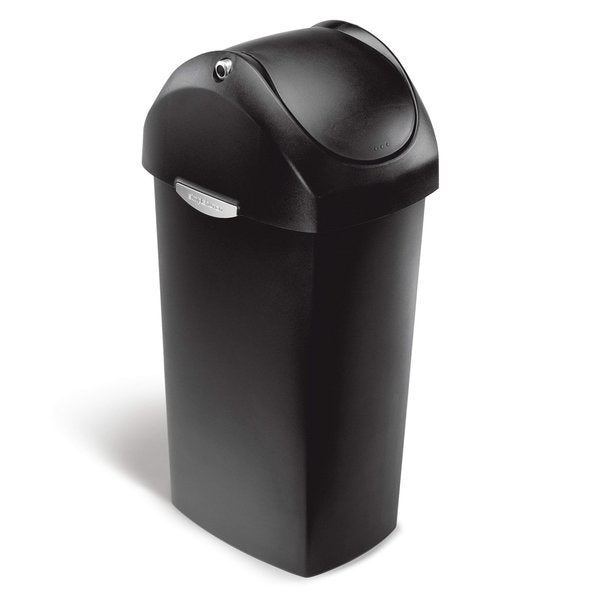 16 gal Swing lid can, Black, Plastic
