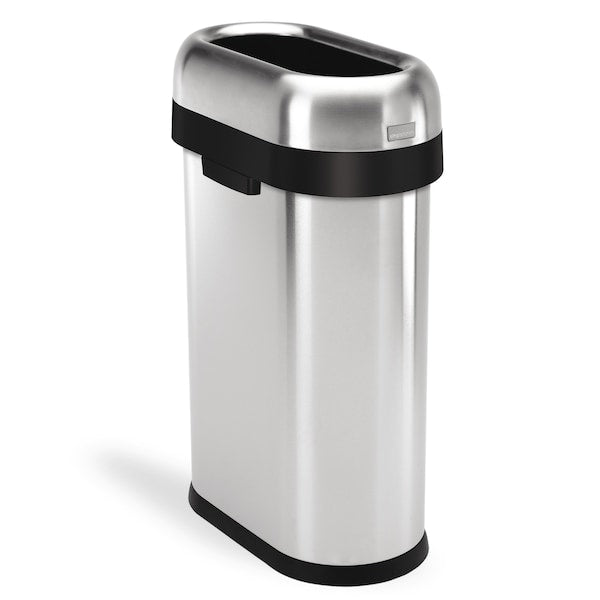 132 gal Open Can, Brushed, Stainless Steel