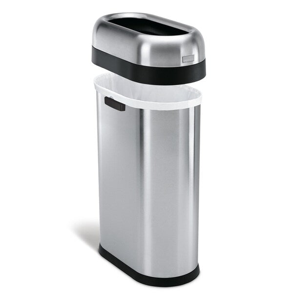 132 gal Open Can, Brushed, Stainless Steel