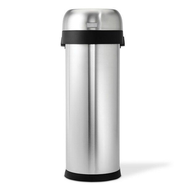 132 gal Open Can, Brushed, Stainless Steel