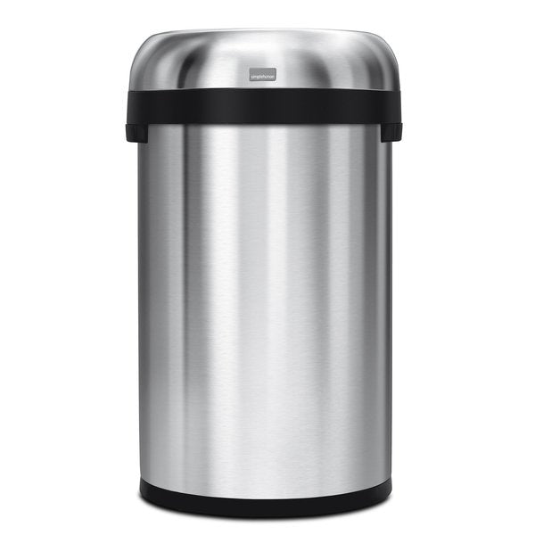 16 gal Round Open Can, Brushed, Stainless Steel