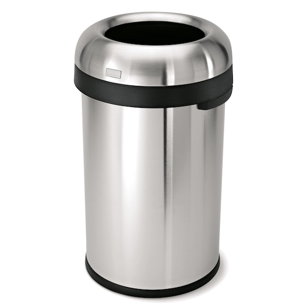21 gal Open Can, Brushed, Stainless Steel