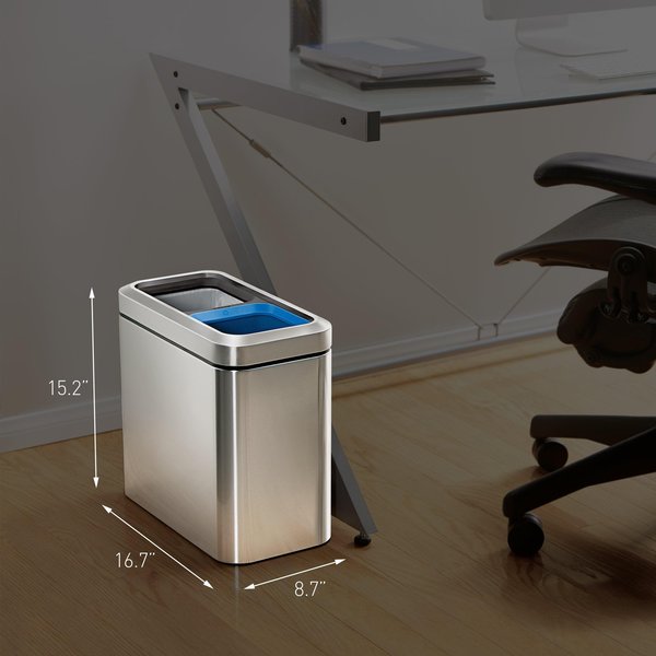 20 L Trash Can, Brushed, Stainless Steel