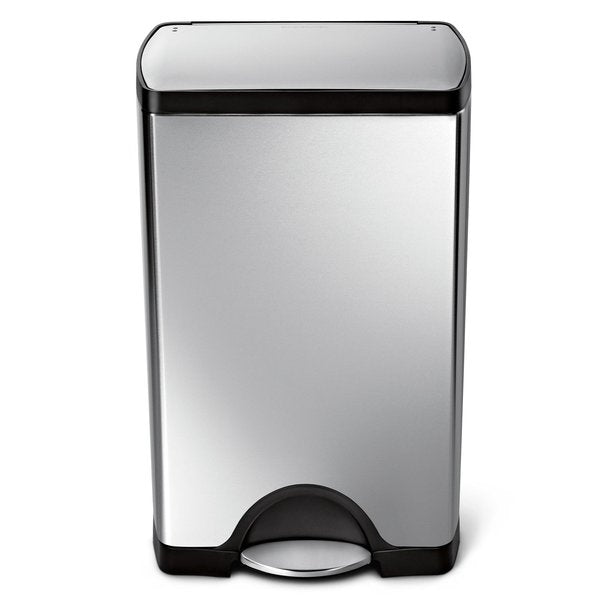 10 gal Rectangular Step Can, Brushed, Stainless Steel