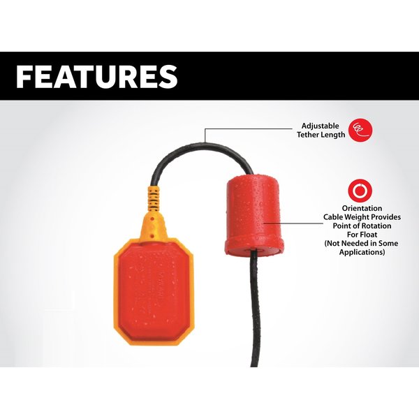 In/Outdoor Pump/High Water Alarm, 120V, 33' Float