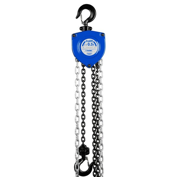 Tralift Manual Chain Hoist, 1,000 lb. (0.5 Ton) Load Capacity, 20 ft. Lift
