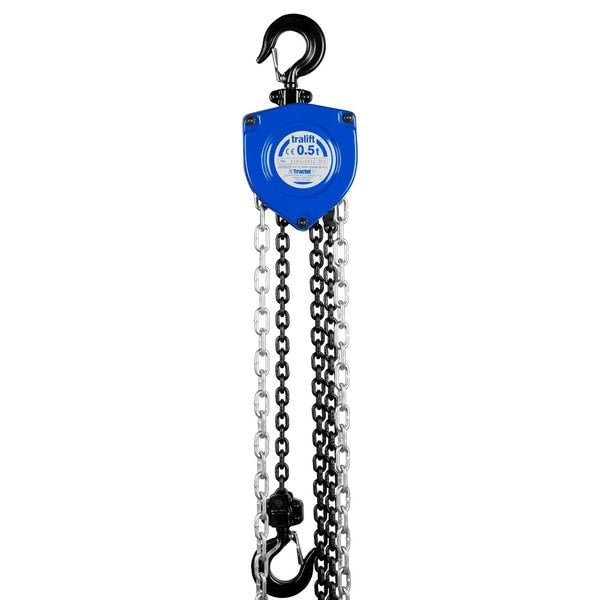 Tralift Manual Chain Hoist, 1,000 lb. (0.5 Ton) Load Capacity, 15 ft. Lift