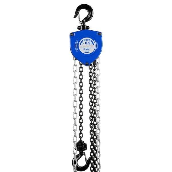 Tralift Manual Chain Hoist, 1,000 lb. (0.5 Ton) Load Capacity, 10 ft. Lift