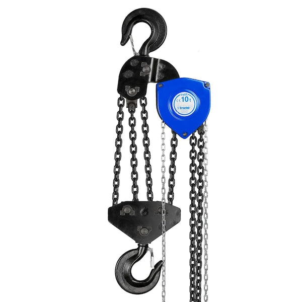Tralift Manual Chain Hoist, 20,000 lb. (10 Ton) Load Capacity, 10 ft. Lift
