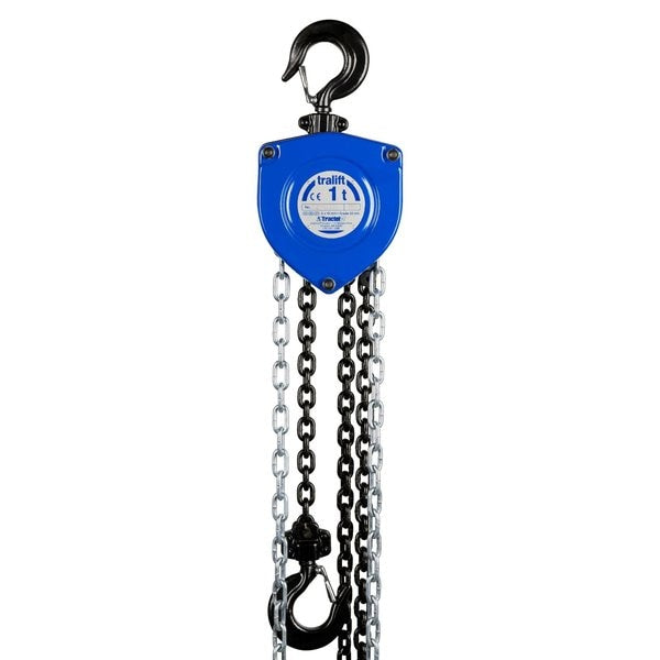 Tralift Manual Chain Hoist, 2,000 lb. (1 Ton) Load Capacity, 15 ft. Lift