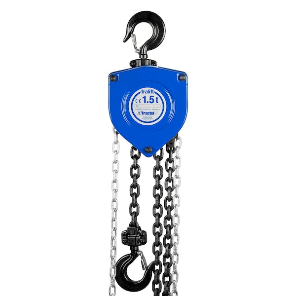 Tralift Manual Chain Hoist, 3,000 lb. (1.5 Ton) Load Capacity, 20 ft. Lift