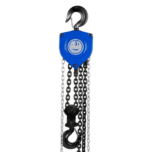 Tralift Manual Chain Hoist, 6,000 lb. (3 Ton) Load Capacity, 10 ft. Lift