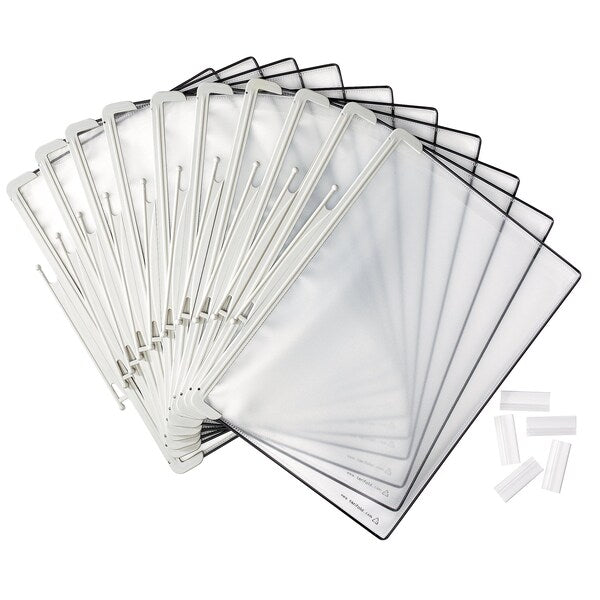 Desk Stand Starter Set, 10 Pockets, Gray