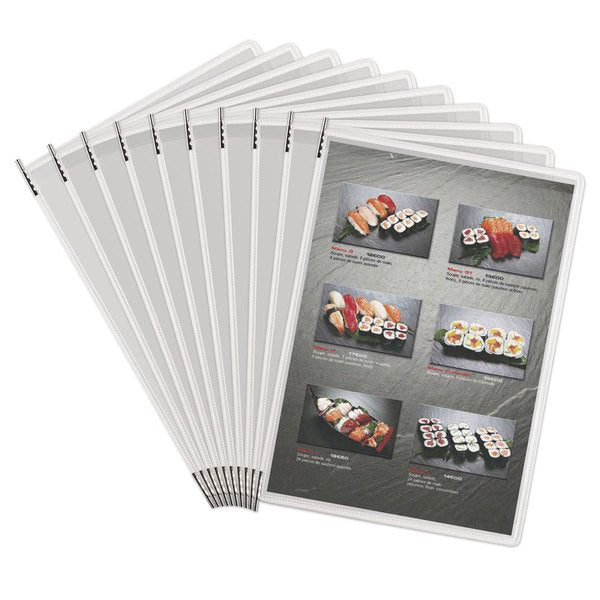 Antimicrobial Display Pockets, Letter Size, White, PK10