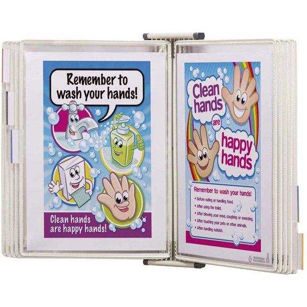 Antimicrobial Wall Display Unit 10 White Pockets