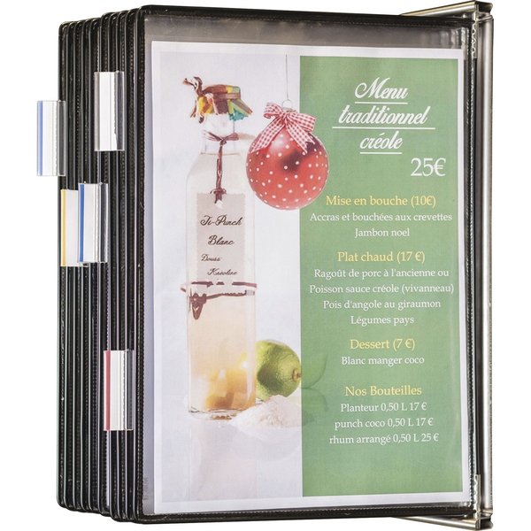 Antimicrobial Wall Display Unit 10 Black Pockets, Stainless Steel