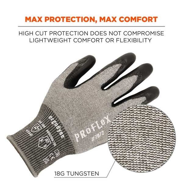 ANSI A7 Nitrile Coated CR Gloves, Gray, Size M
