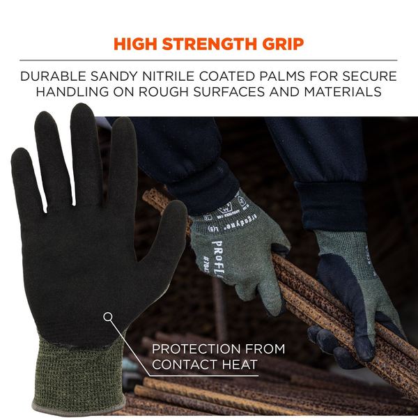 ANSI A4 Nitrile Coated CR Gloves, Green, Size XL