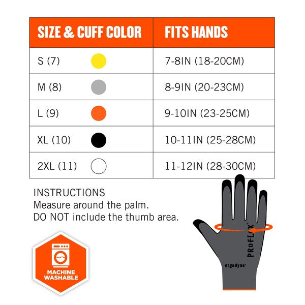 Nitrile-Coated Gloves Microfoam Palm, Gray, Size XXL