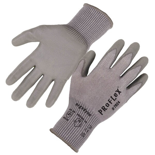 ANSI A2 PU Coated CR Gloves, Gray, Size M