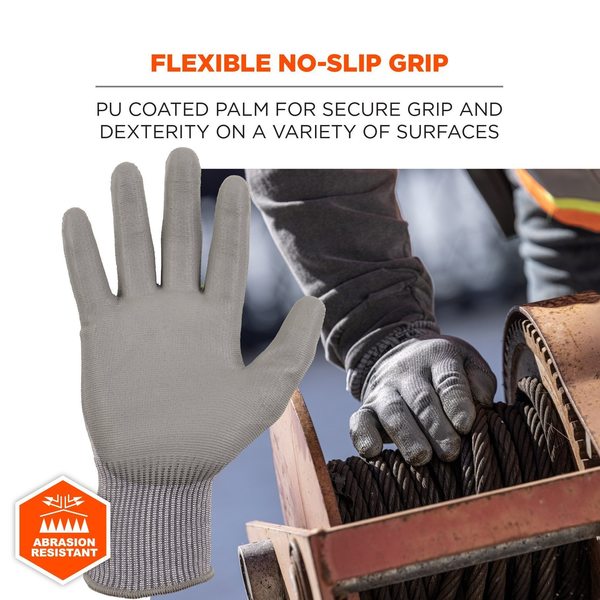 ANSI A2 PU Coated CR Gloves, Gray, Size XXL